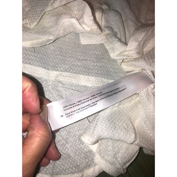 Band of Gypsies BOG Collective NWT White Long Sleeve Blouse Sheer Flare VNeck XS - Picture 6 of 9